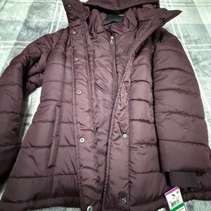 Rampage Women's Quilted Puffer Jacket in Plum